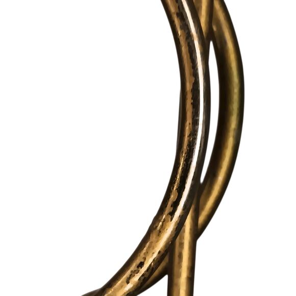 Vintage Mid-century Modern Gold Metal  8 Glass Holder Caddy Wooden Handle - Picture 9 of 10